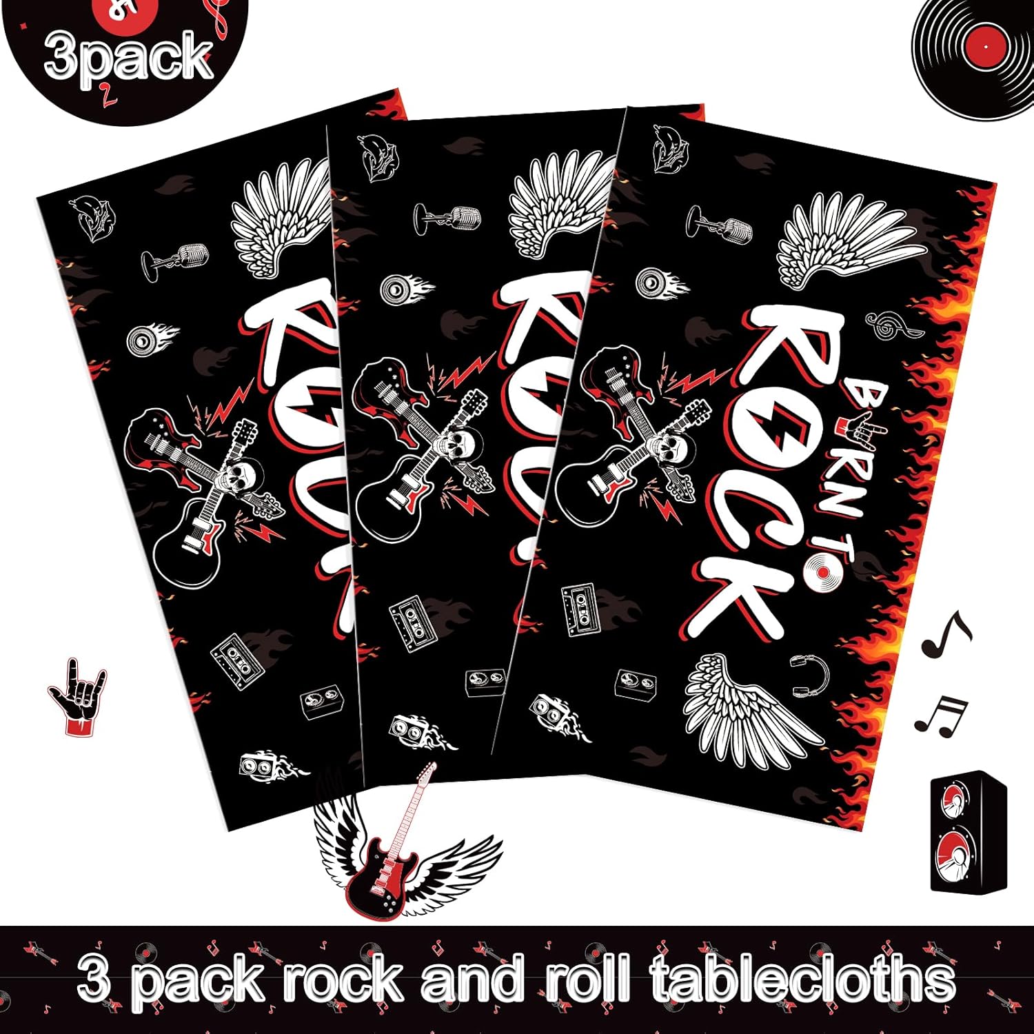 Tiamon’s Rockstar Party Tablecloths (Set of 3) Tiamon's Rockstar Party Tablecloths (Set of 3) - Image 4