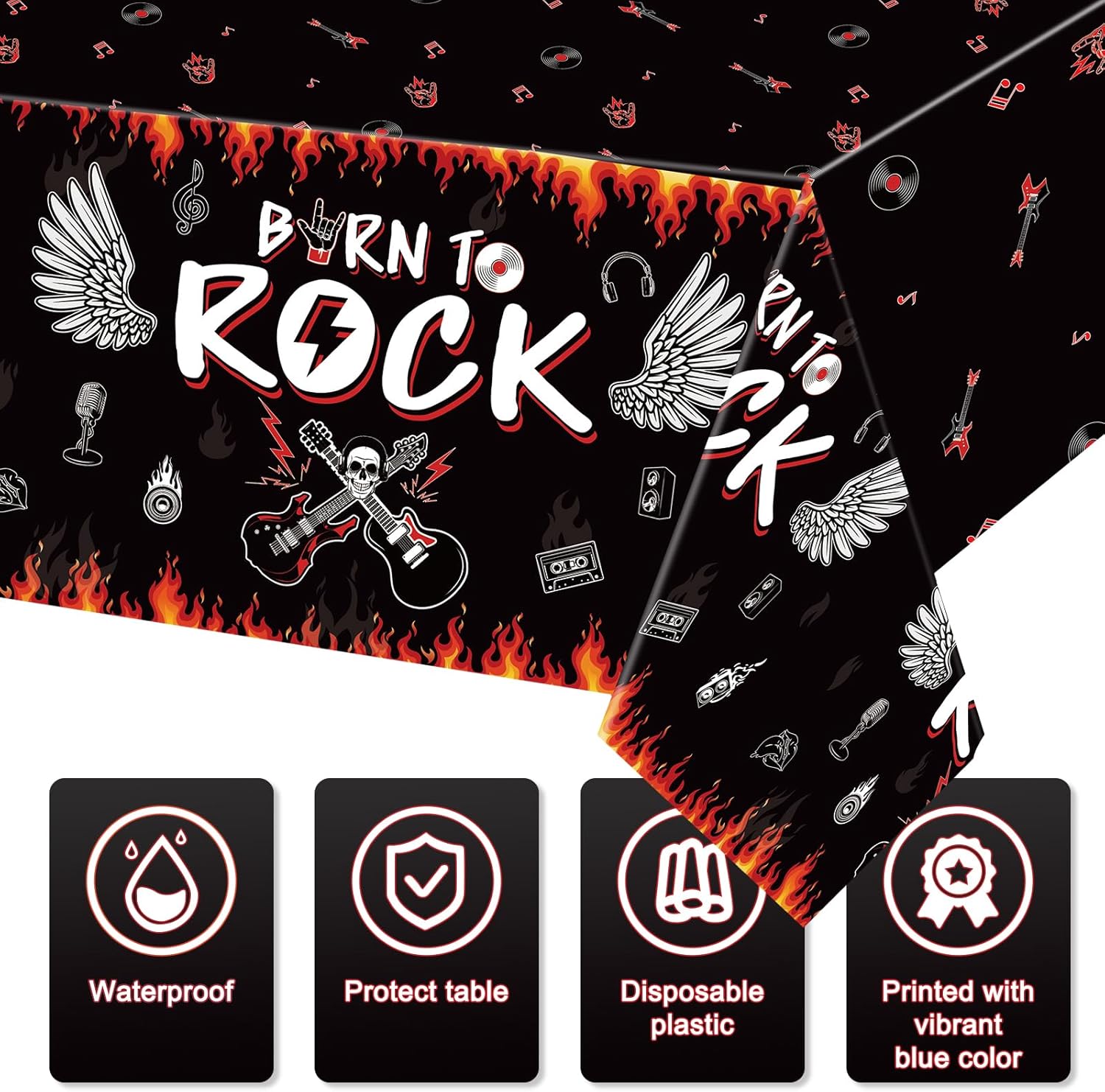 Tiamon’s Rockstar Party Tablecloths (Set of 3) Tiamon's Rockstar Party Tablecloths (Set of 3) - Image 3
